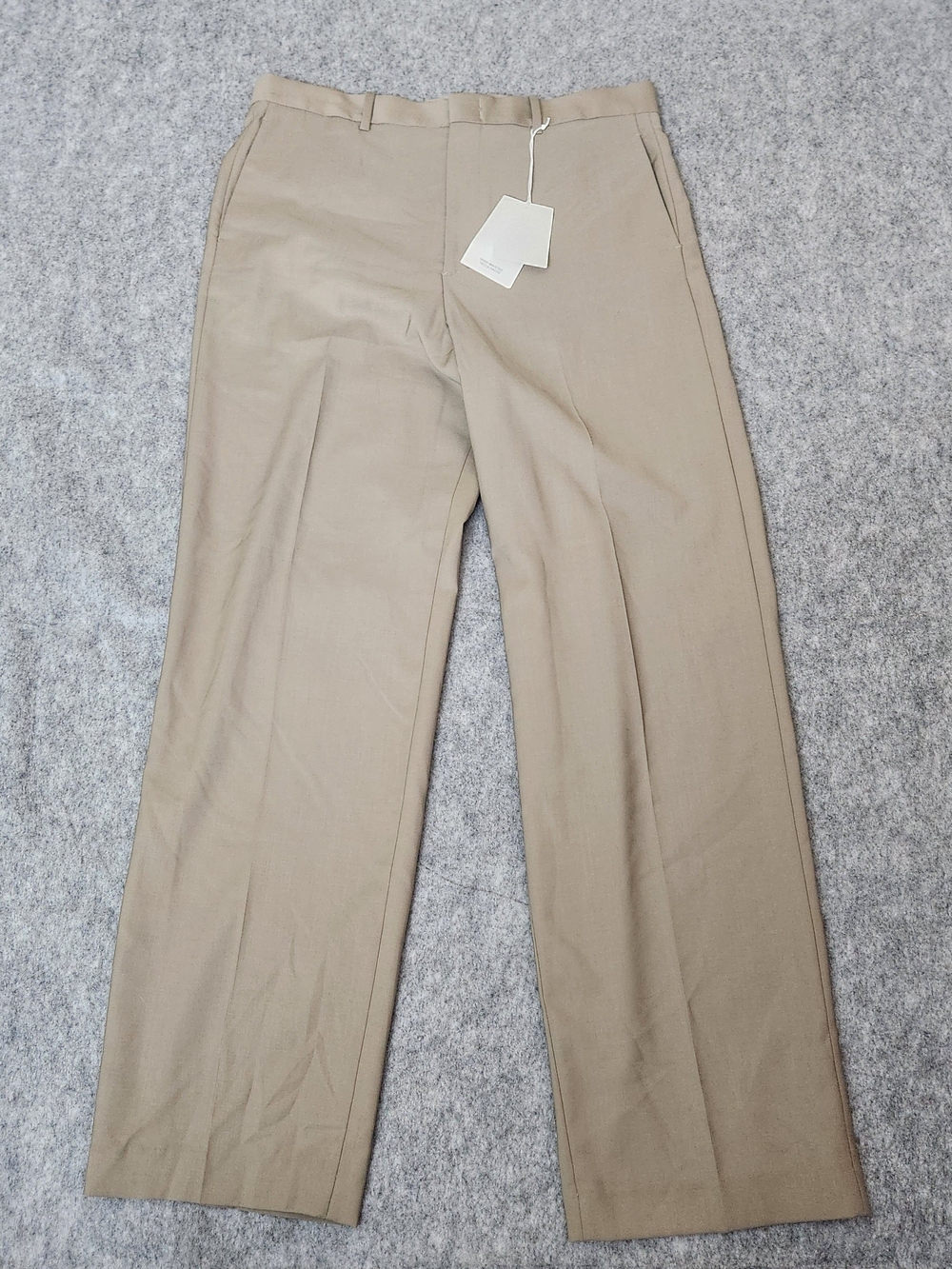 NWT COS Wool RWS High Waisted Relaxed Trouser Pants Men's 38R Beige Wide Leg